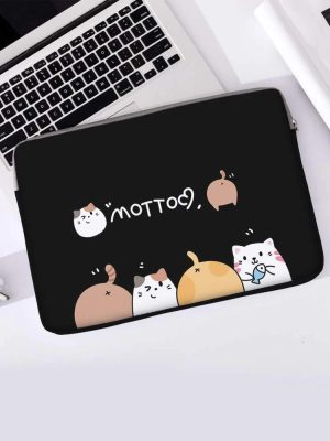 Cartoon Cats Print Laptop Bag (13")