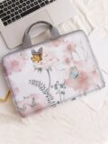 Flower and Butterfly Print Laptop Bag (14")
